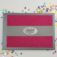Graduation Personalised  Glitter Guest Book- Pink 