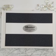 Personalised 1st Birthday Guest Book- Black Glitter