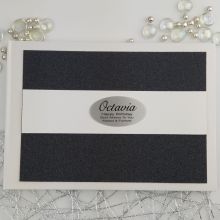 Personalised Birthday Guest Book- Black Glitter