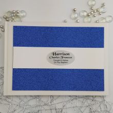Personalised Baptism Guest Book- Blue Glitter
