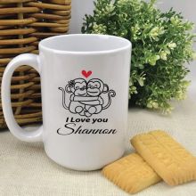 Personalised Valentines Day Coffee Mug -Love Monkey 