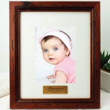 1st Birthday Personalised Photo Frame Mahogany Wood