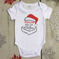 Personalised Christmas Baby Bodysuit - Santa Hat