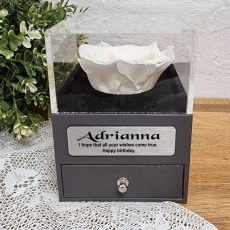 Everlasting White Rose Birthday Jewellery Gift Box