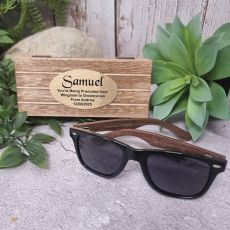 Natural Wooden Sunglasses in Groomsman Case