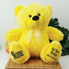 Personalised Teddy Message Bear 40cm Plush Yellow