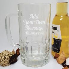 Custom Engraved Glass Beer Stein - Your Design
