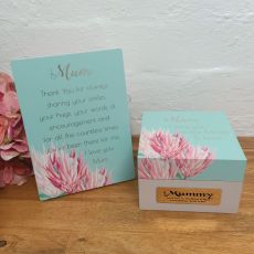 Mum Summer Plaque and Personalised Trinket Box