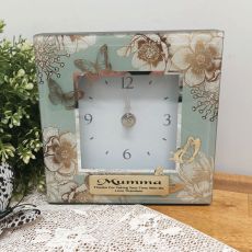 Mum Glass Desk Clock - Vintage Gold