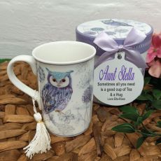 Aunt Mug with Personalised Gift Box - Violet Owl