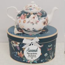 Teapot in Personalised Birthday Gift Box - Bouquet