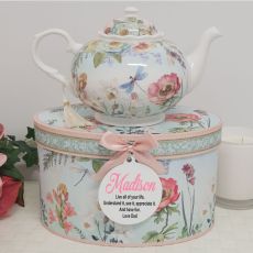 Teapot in Personalised Gift Box - Poppy