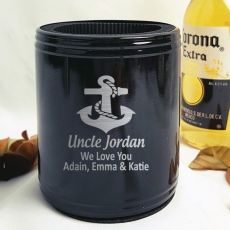 Uncle Engraved Black Stubby Can Cooler Personalised