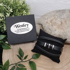 Stacked Leather Bracelet Holy Communion Gift Box