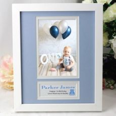 Personalised 1st Birthday  Photo Frame 4x6 -  Blue