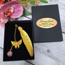 Grandma Golden Feather Bookmark Gift Boxed