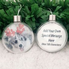 Personalised Christmas Photo Bauble Ornament - Pet