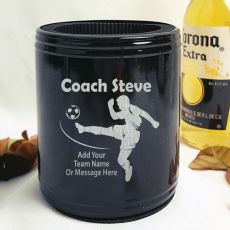 Soccer Coach Engraved Black Stubby Can  Cooler Personalised