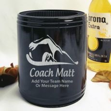 Swim Coach Engraved Black Stubby Can  Cooler Personalised