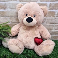 Bear with Red Heart Urn Cream 40cm 