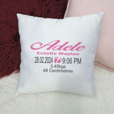 Personalised Cushion Cover Pink Footprint