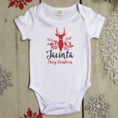 Personalised Christmas Baby Bodysuit -Deer