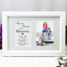 Mum Blessings Photo Frame Typography Print 4x6 White