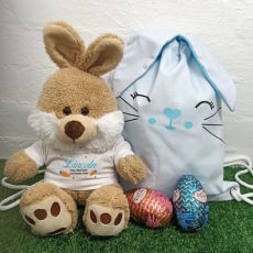 Easter Bunny Plush & Hunt Bag Set Blue