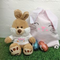Easter Bunny Plush & Hunt Bag Set Pink