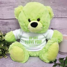 Love You Naughty Valentines Day Bear - 30cm Lime