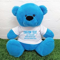 Custom Text Message Bear 40cm Blue