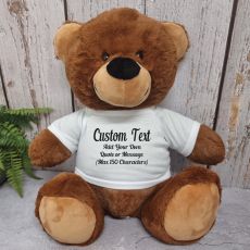 Custom Text Message Bear 40cm Brown