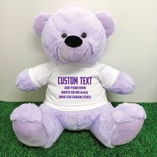 Custom Text Message Bear 40cm Lavender
