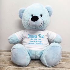 Custom Text Message Bear 40cm Light Blue