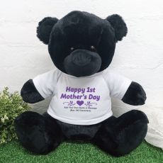 1st Mothers Day Personalised Bear Black 40cm