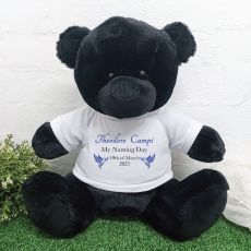 Personalised Naming day T-Shirt Bear 40cm Black