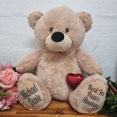 Personalised Bear with Red Heart Urn Cream 40cm 