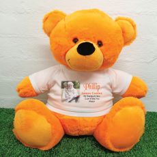 Personalised Memorial Photo Teddy Bear 40cm Orange