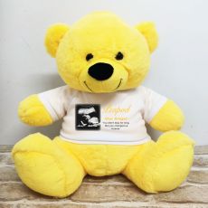 Personalised Memorial Photo Teddy Bear 40cm Yellow