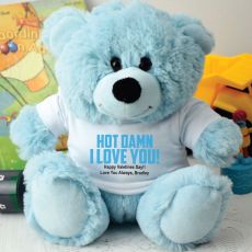 Love You Naughty Valentines Bear - Light Blue