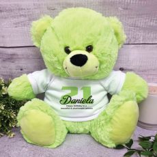 Personalised 21st Birthday Bear Lime 30cm