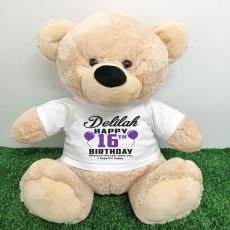 16th Birthday T-Shirt Teddy Bear Cream 40cm