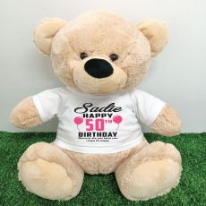 50th Birthday T-Shirt Teddy Bear Cream 40cm