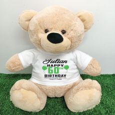60th Birthday T-Shirt Teddy Bear Cream 40cm