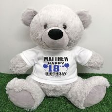 Personalised 18th Birthday Bear Grey 40cm