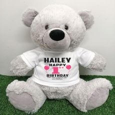 Personalised 1st Birthday Bear Grey 40cm