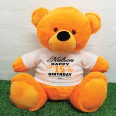 Personalised Birthday Bear Orange 40cm