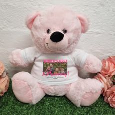 Personalised Worlds Best Mum Photo Bear Light Pink 30cm
