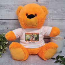 Worlds Best Mum Photo Bear Orange 30cm