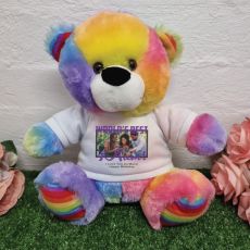 Worlds Best Mum Photo Bear Rainbow 30cm